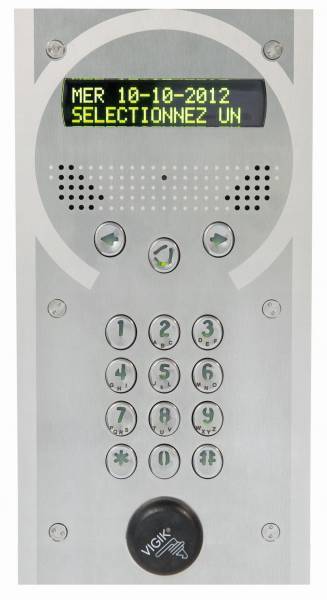 Platine de rue inox à défilement avec clavier et Vigik.